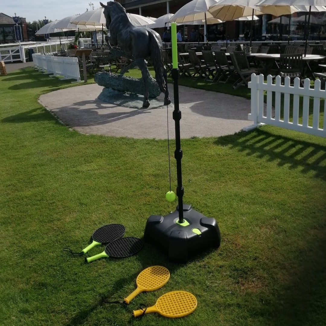 Our swingball and bats set up beautifully, ready for a Garden event.