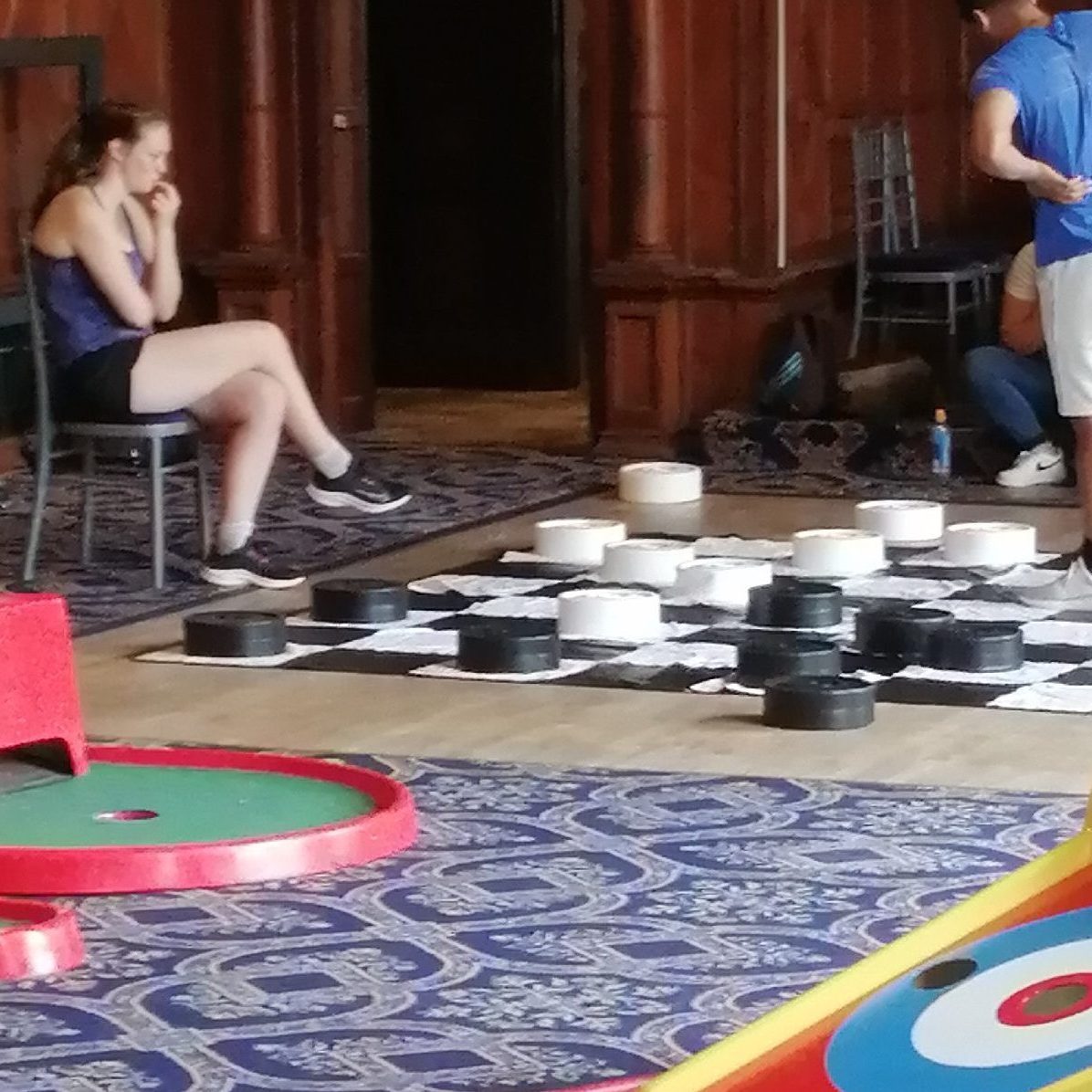 Our Crazy Golf hired and set up beautifully in a grand hotel for an indoor Wedding reception.