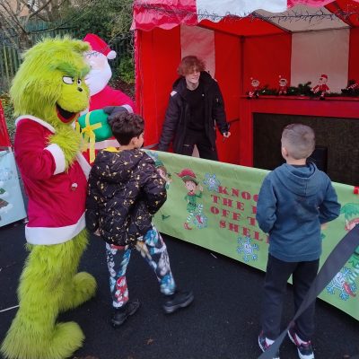 Grinch Mascot and Festive Side Stalls