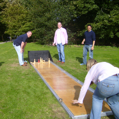 Skittle Alley -Garden Party / Family Gathering Event A group of people enjoying our game of Skittle Alley.